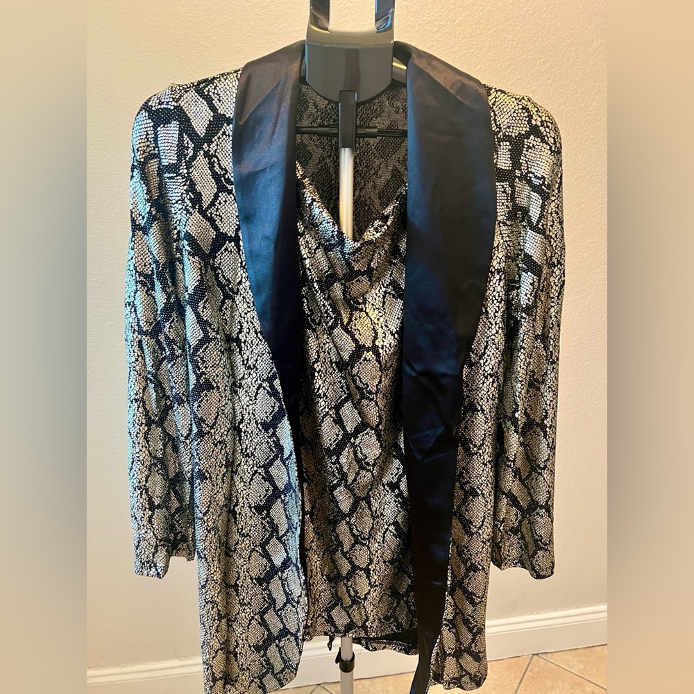 Fashion Nova Black and White Snake Print Mini Dress